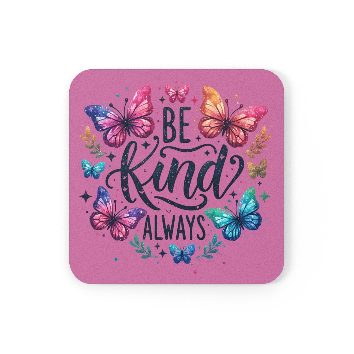 Be Kind Always Pink - Cork Back Coaster