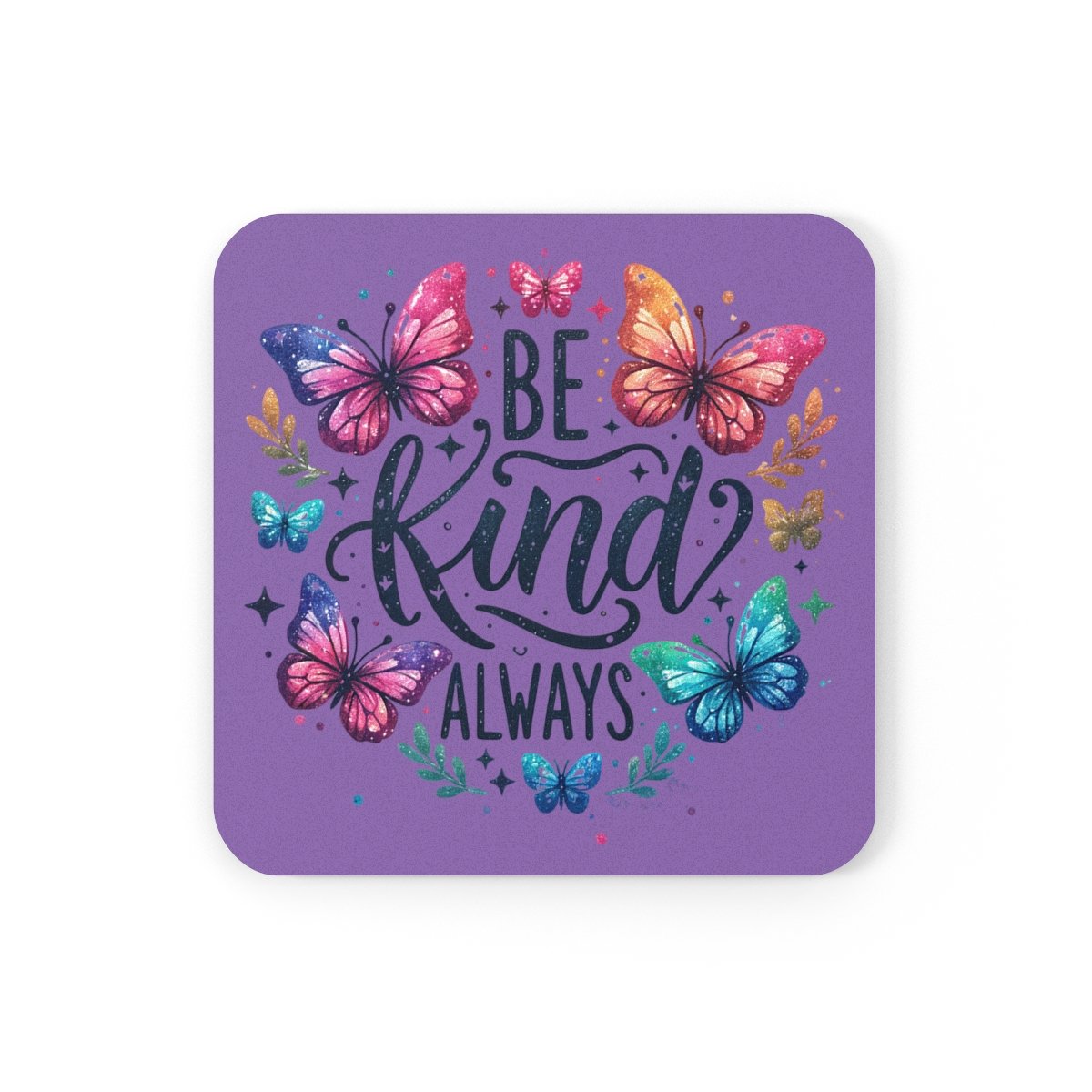 Be Kind Always Purple - Cork Back Coaster